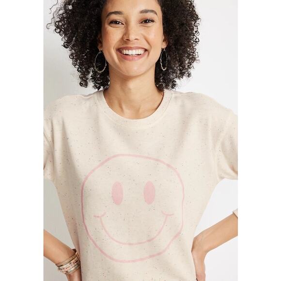 Plus Size Womens Smiley Face Graphic Sweatshirt Maurices Size 0X - Picture 7 of 7